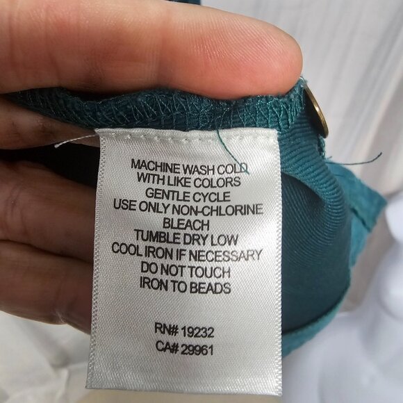 Alfred Dunner Blouse Shacket Green Embroidered Casual Boho Cottage 18W - Picture 8 of 9